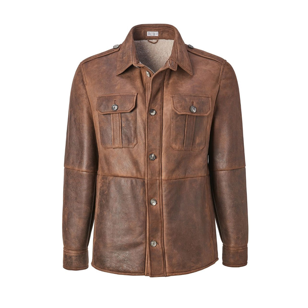 Brown leather shirt