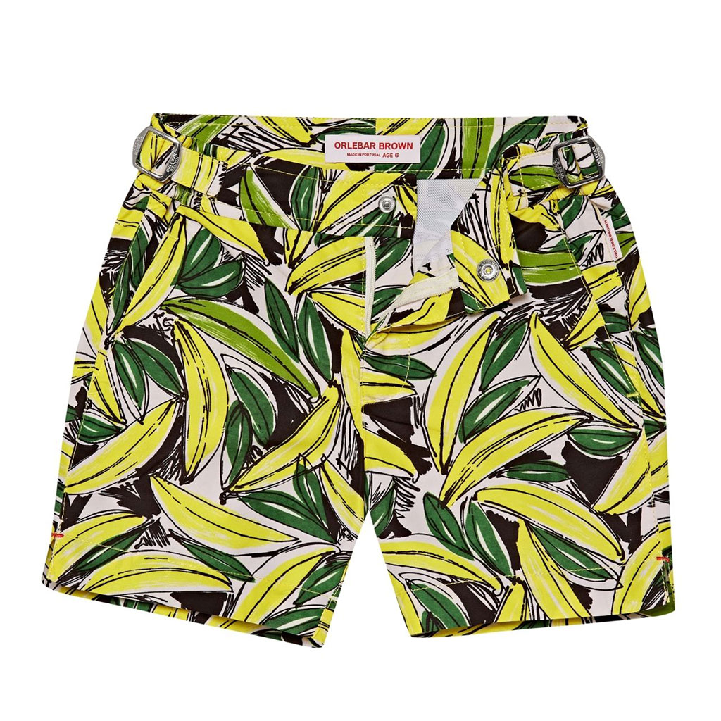 Banana print swim trunks