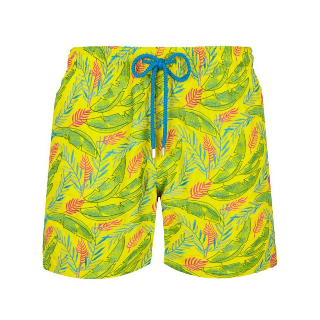 Palm print swim trunks