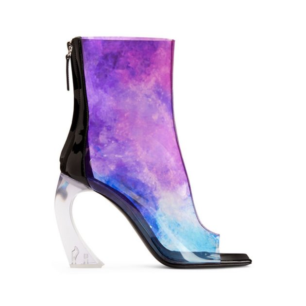 Galaxy print sock heeled bootie