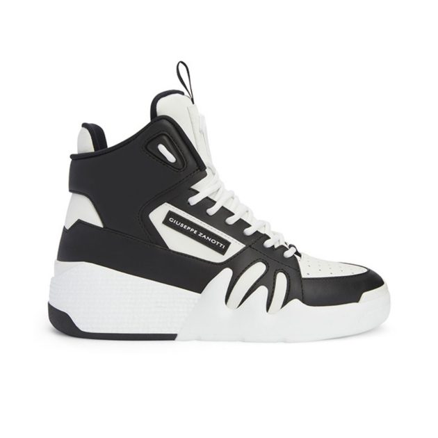 Black and white high-top sneaker