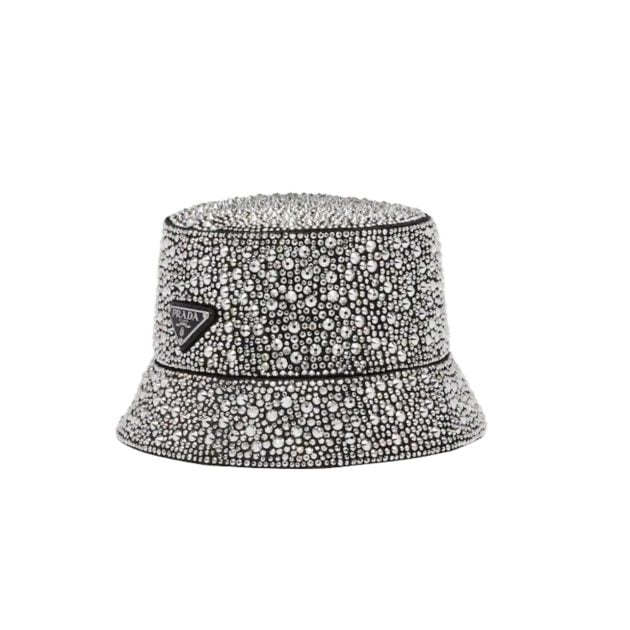 Embellished Prada bucket hat