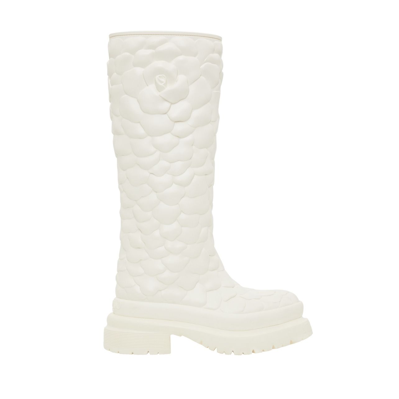 White Valentino boots with rose detailing