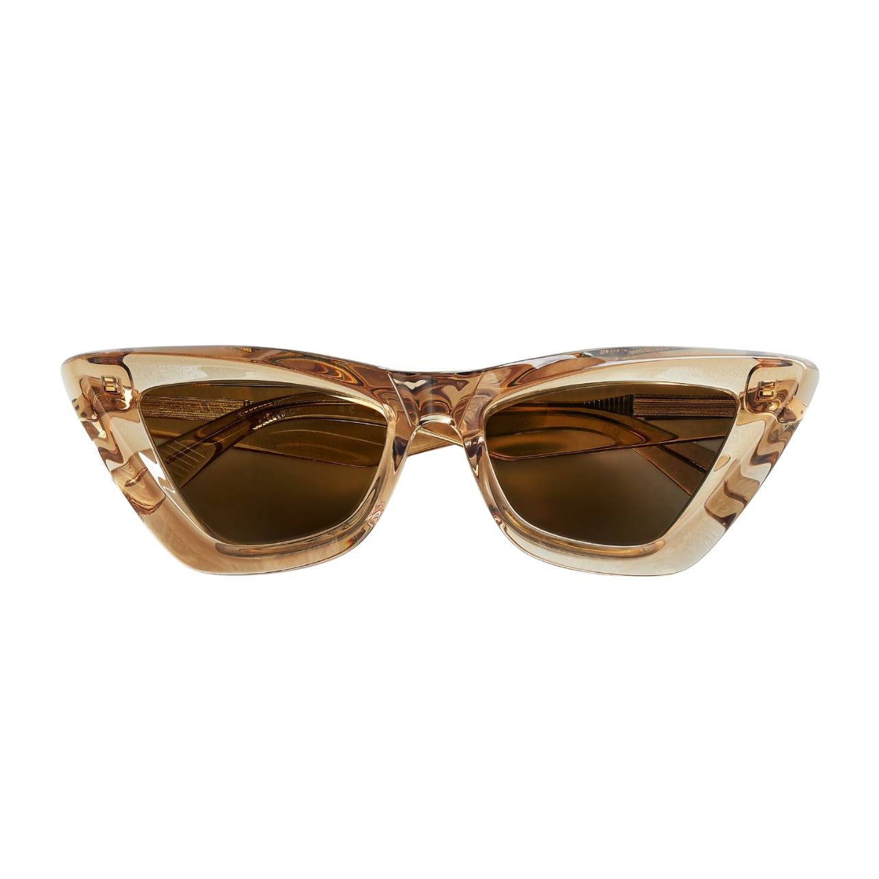 Portrait of brown angled Bottega sunglasses