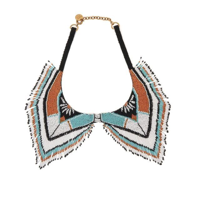 Multicolored beaded collar