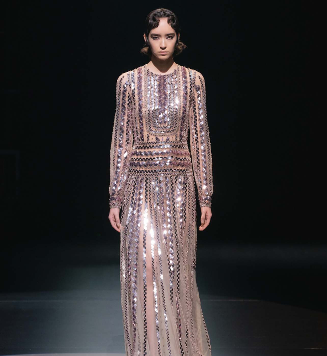 Valentino embellished pink gown