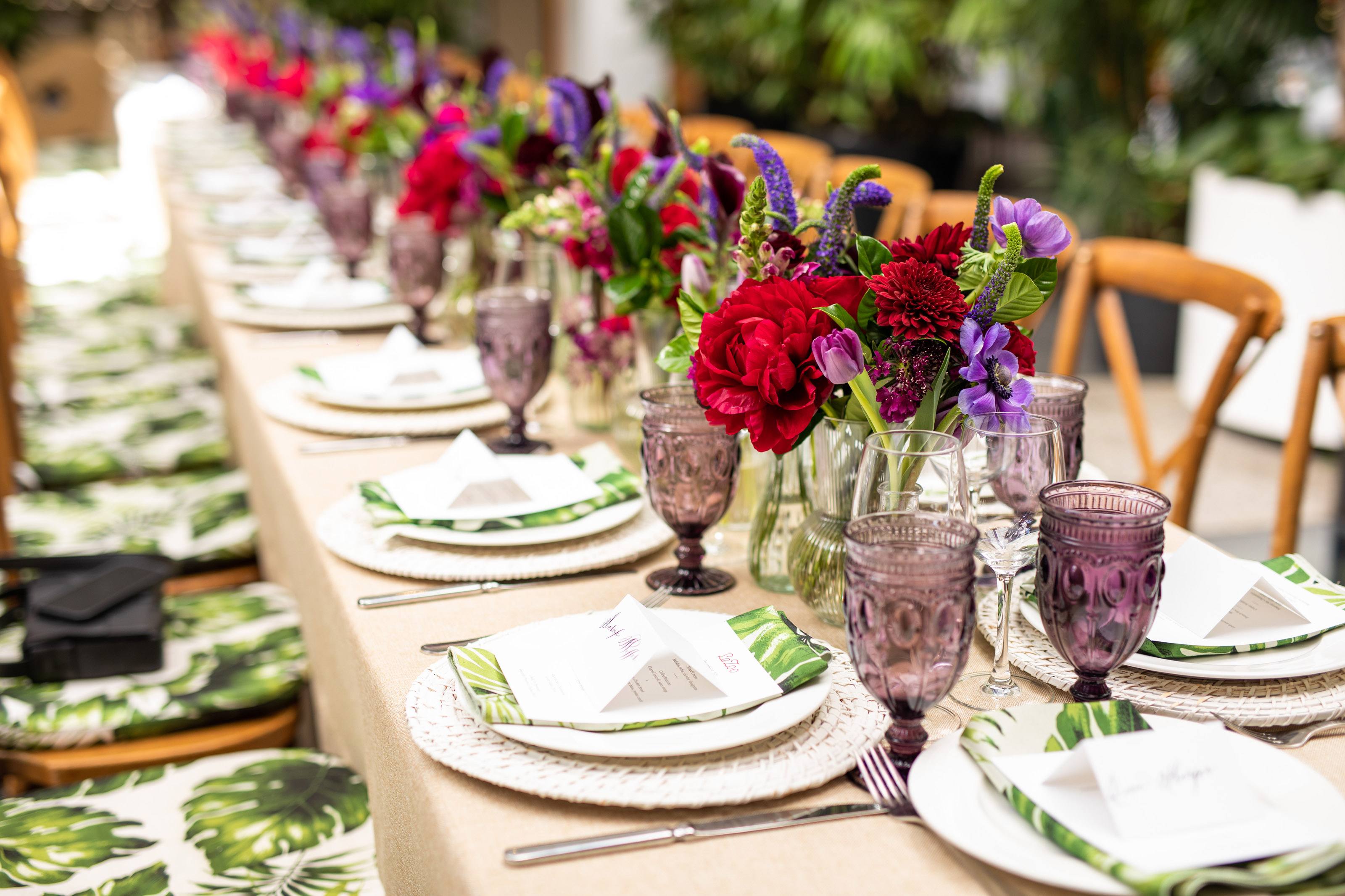 A decorated table setting