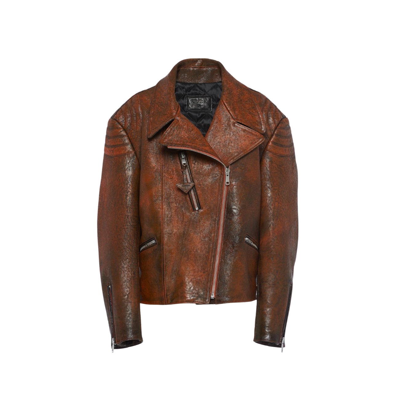 Leather biker jacket.