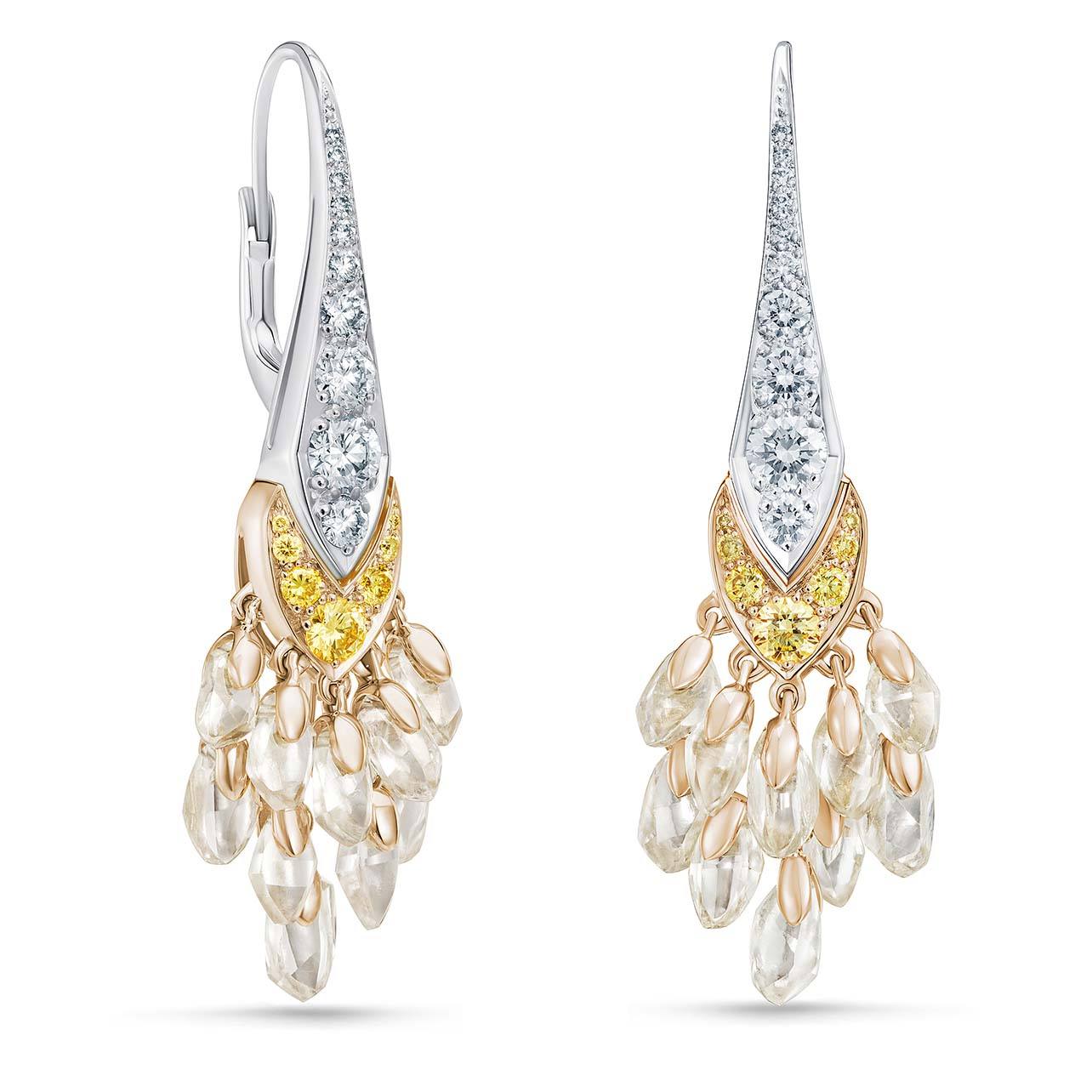 Diamond drop down earrings