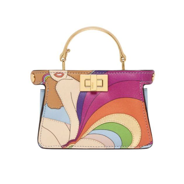 Multicolored mini Fendi bag with top handle