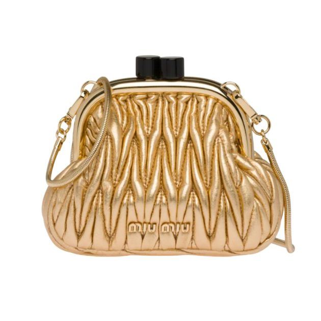 Gold miu miu mini bag