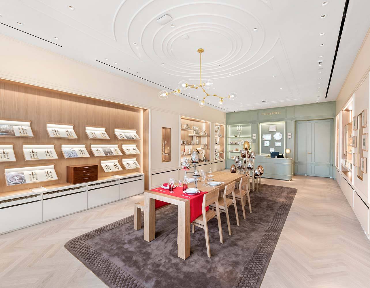 Interior shot of the Christofle boutique at Bal Harbour Shops