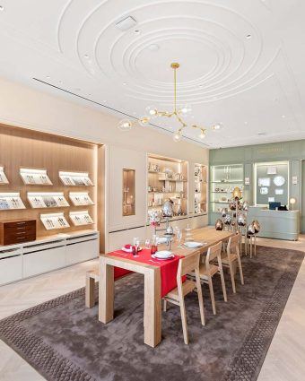 Interior shot of the Christofle boutique at Bal Harbour Shops