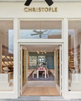 Exterior shot of Christofle's storefront at Bal Harbour Shops