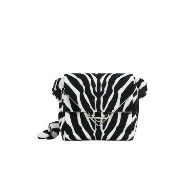 Black and white striped handbag