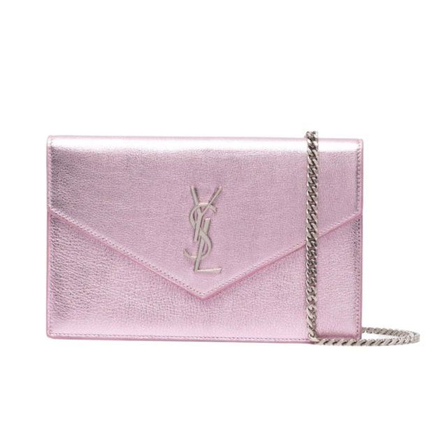 pink metallic bag