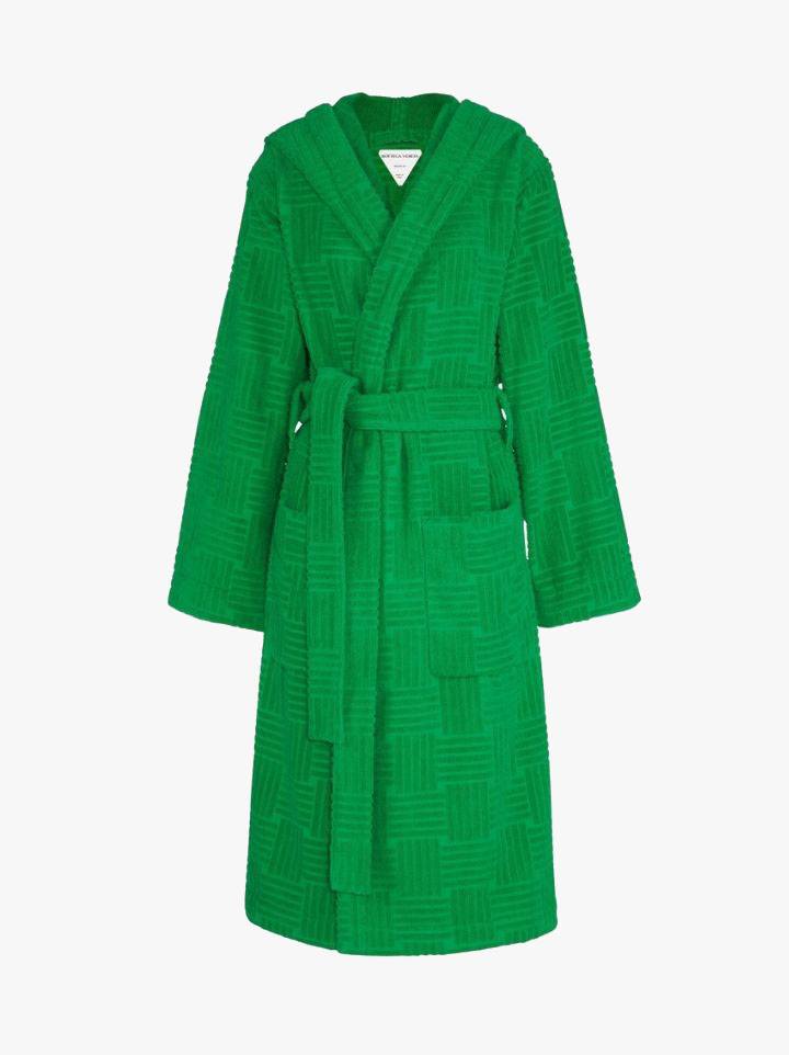 A robe may seem like an obvious choice for Mother’s Day—and that’s because all moms fantasize about spending a full day in one! Exceed her expectations with Bottega Veneta’s plush cotton terry intrecciato-print robe in the brand’s signature grass green.