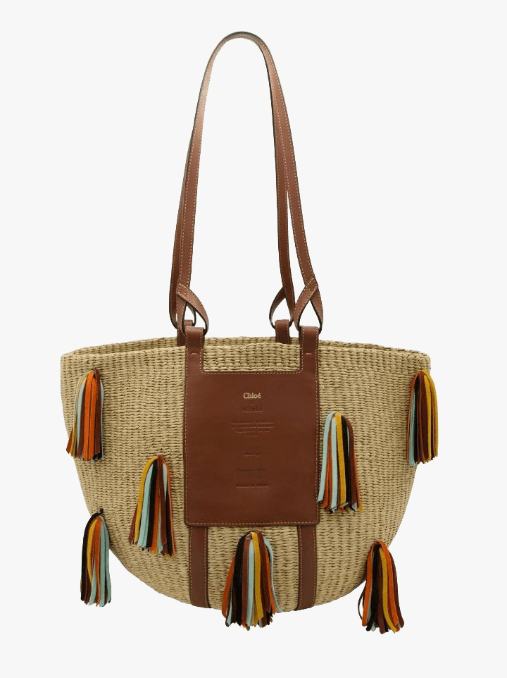 Stella McCartney Round Woven Raffia Shoulder Bag - Bal Harbour Shops