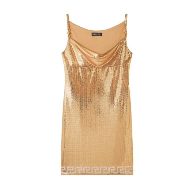 Gold mini dress
