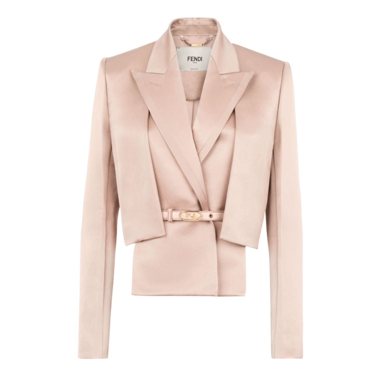 Light pink blazer with belted detail