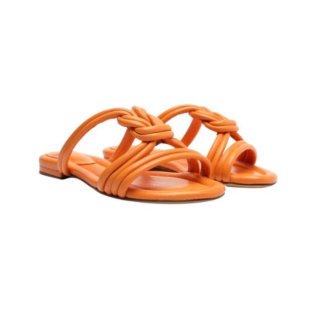 Orange flat sandals