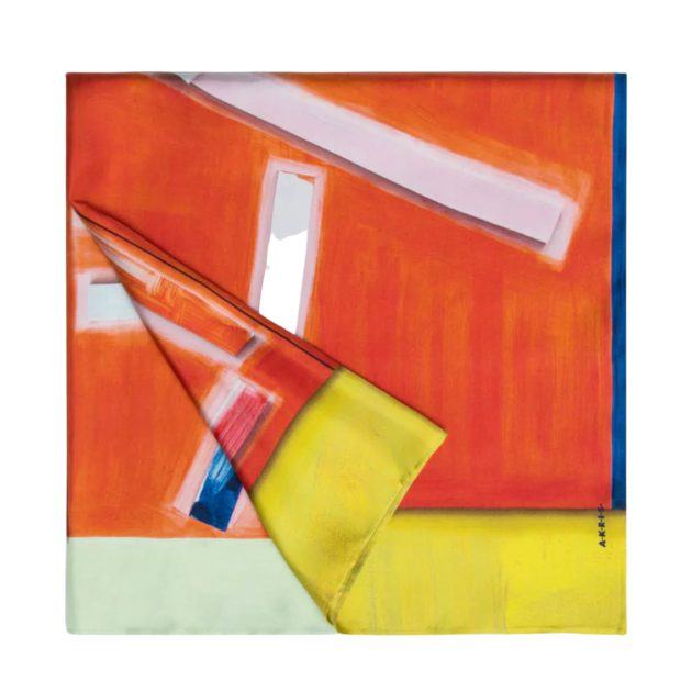 orange and yellow silk scarf
