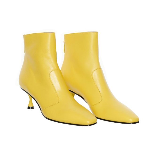 mustard heeled booties