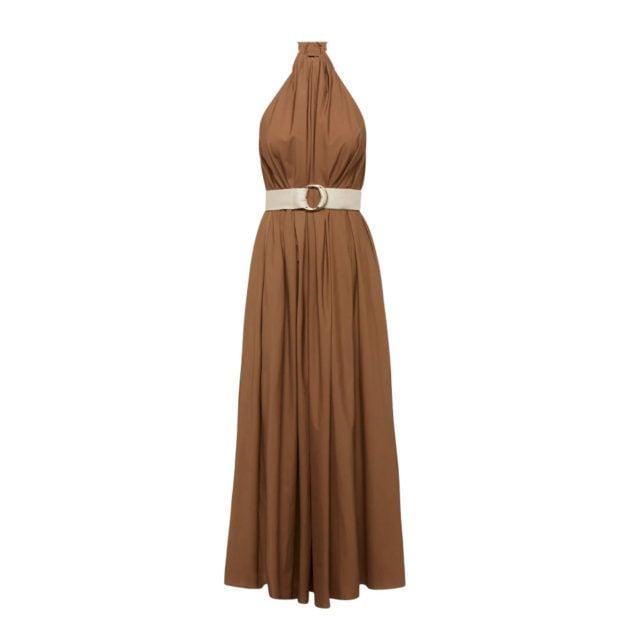 Brown halter dress