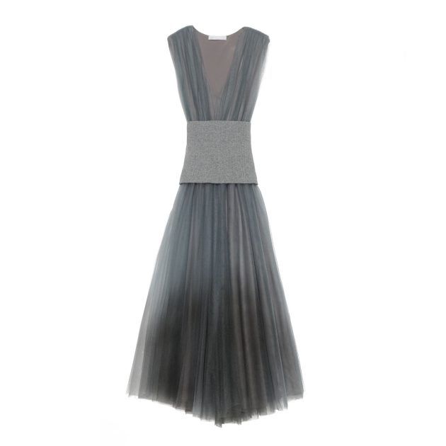 grey tulle dress
