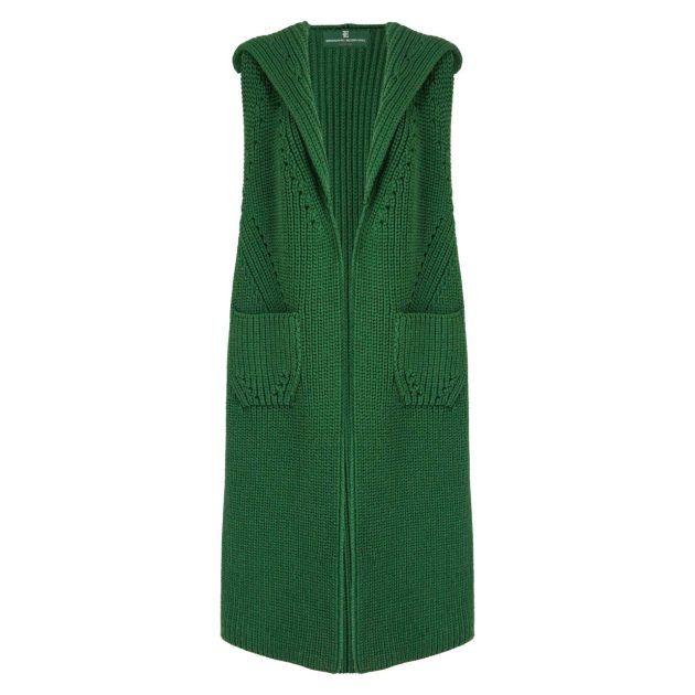 hooded green vest