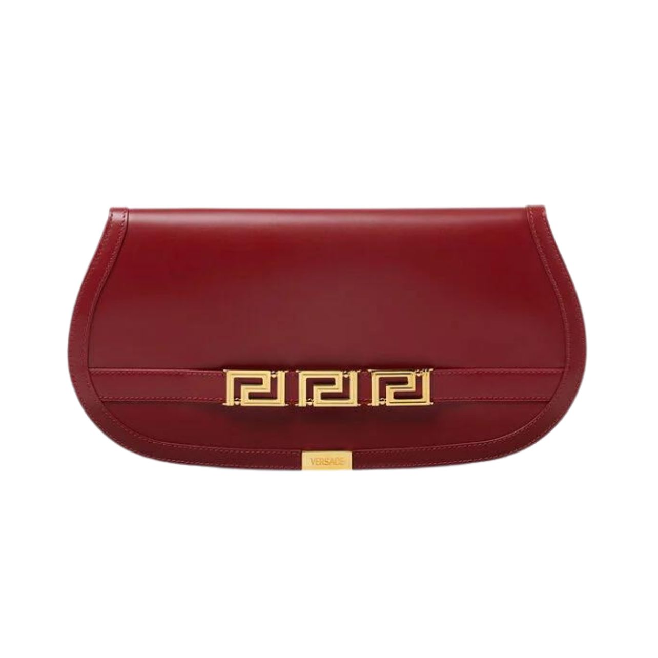 Red clutch with gold detailing