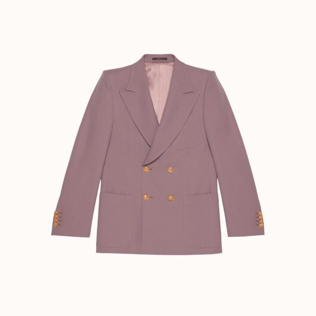 Double-breasted jacket in mauve