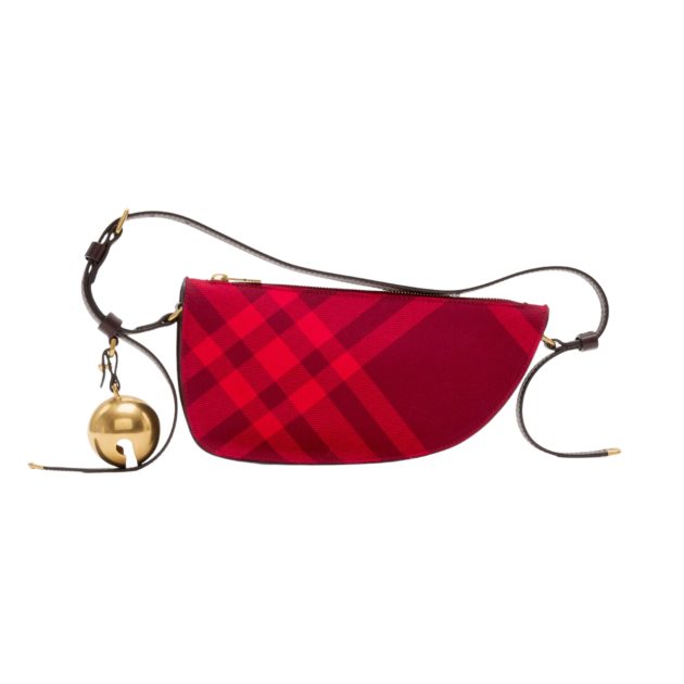 Burberry red plaid mini shield sling bag
