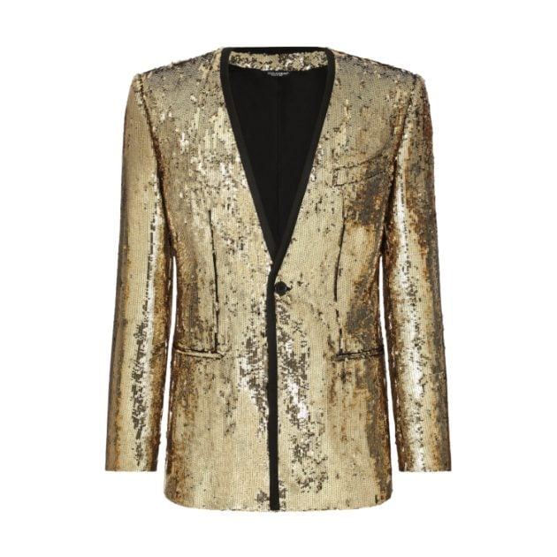 Image of Dolce & Gabbana gold sequin blazer