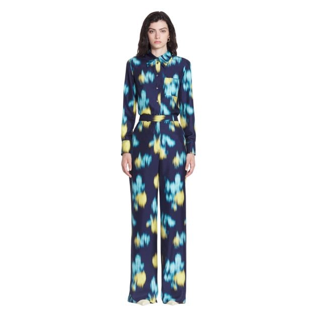 Lanvin Printed regular fit shirt and wide leg pant