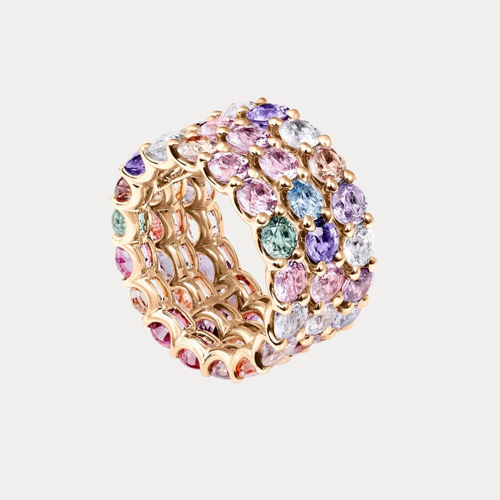 You don’t have to count, we’ll just tell you that there are 51 sapphires that surround this Pastello ring from Bucherer. Also adorned with 18K rose gold, it will surely stack up to her expectations.                                                                                                                                                                                                                        