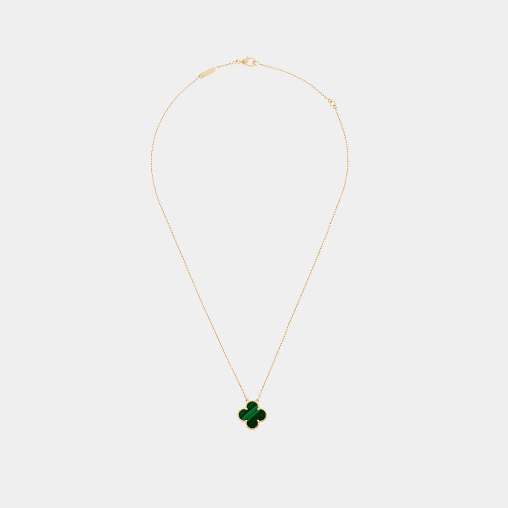 Classic. Stunning. Effortlessly gorgeous. Just like she is. Van Cleef & Arpels’ Vintage Alhambra pendant necklace in 18K yellow gold and Malachite is the piece she’ll wear every day and remember forever.                                                                                                                                                