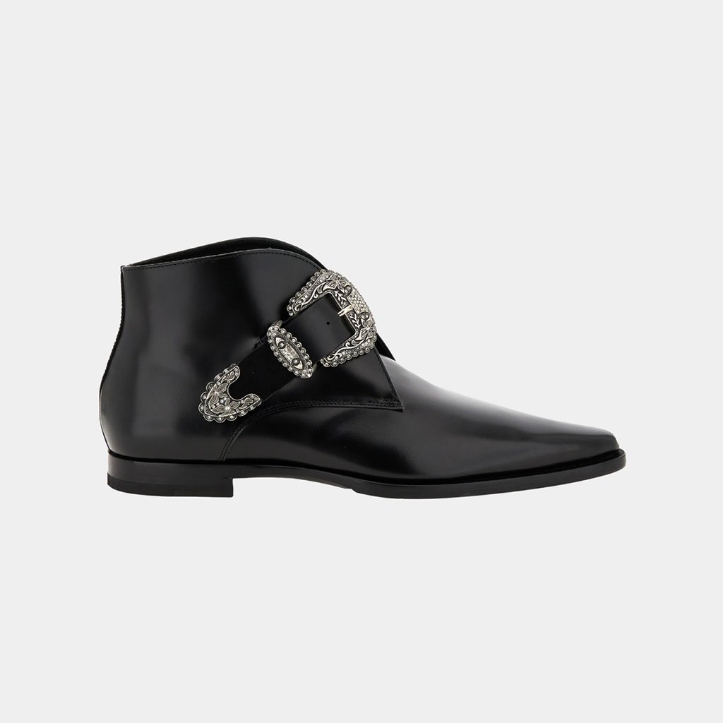 Make him look like Rip. But make it fashion. Elevate his jeans-and-t-shirt look with DSquared2’s Chelsea ankle boots.                                                                                                            