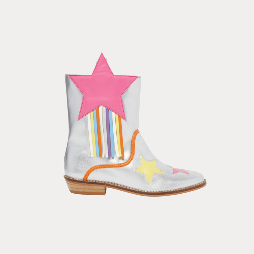 Pretty soon they’ll be asking to borrow your cowboy boots. Cherish the days before that happens and gift her Stella McCartney Kids Star Patch Detail boots featuring sustainable materials and rockstar style.