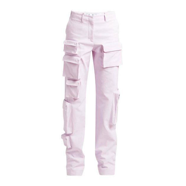 Photo of lilac cargo pants with slash pockets