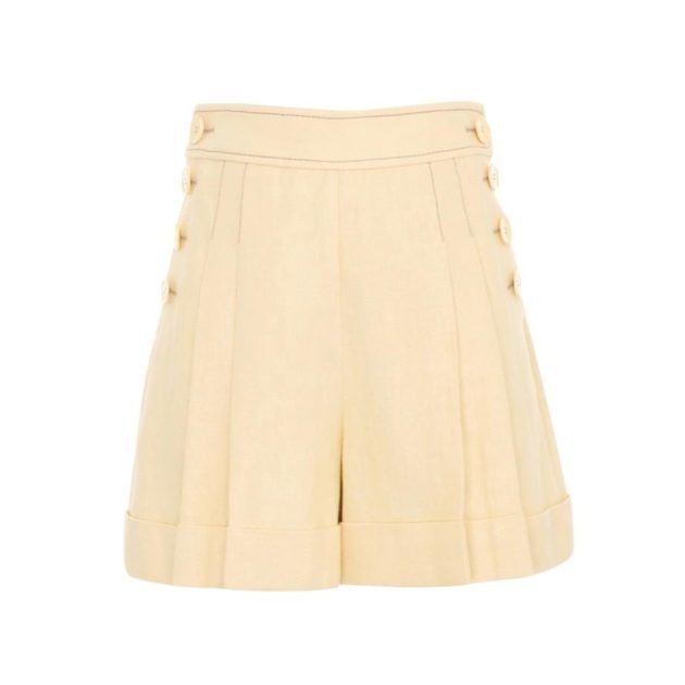 Photo of linen shorts with rolled cuffs