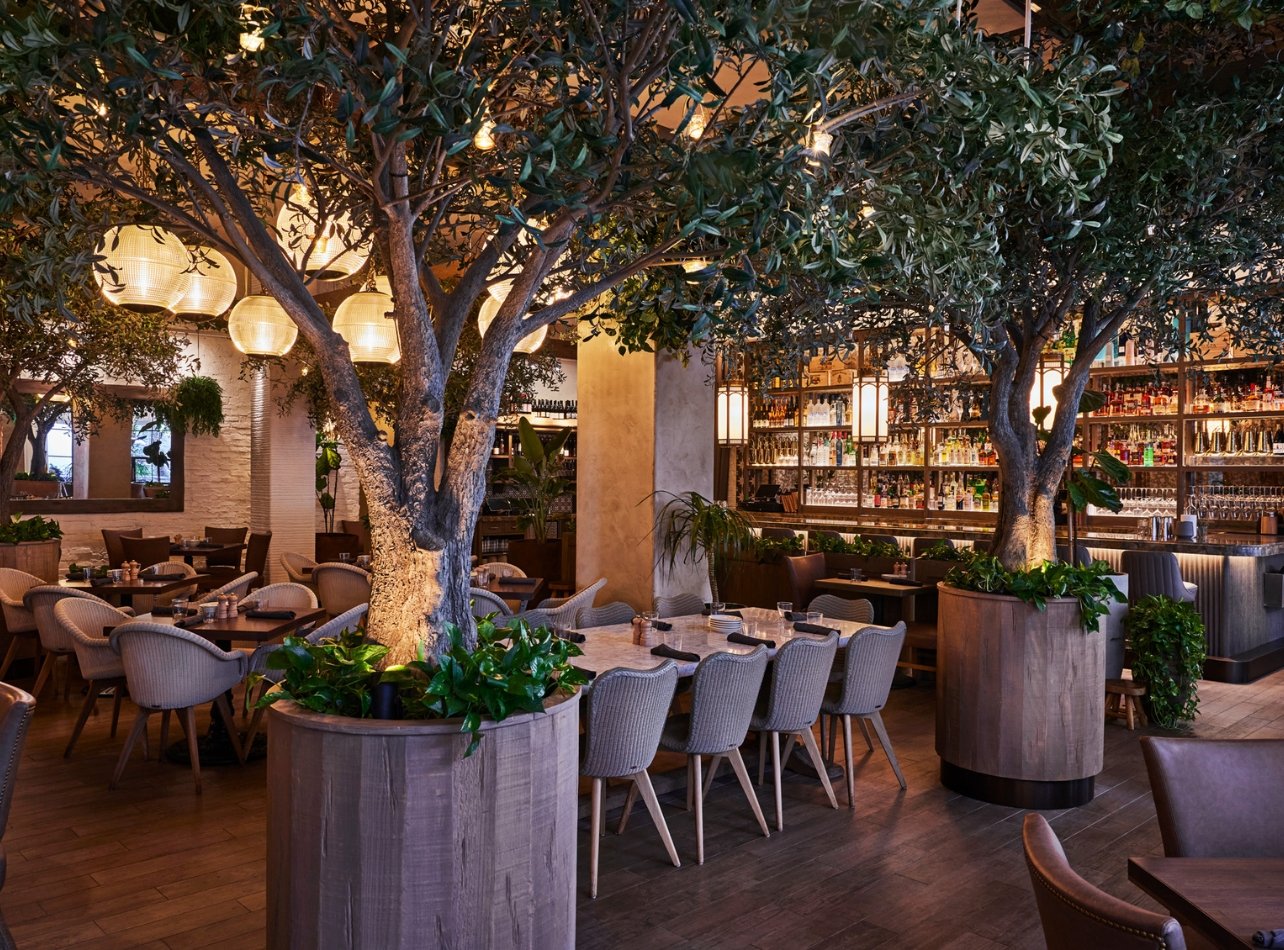 View of the interior dining area at Aba, Bal Harbour Shops