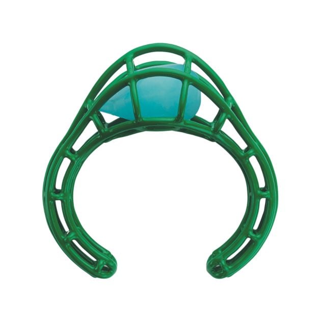 Green hand-enameled cuff bracelet with jade stone