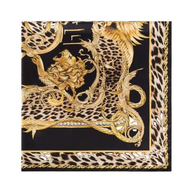 Photo of black and gold silk scarf