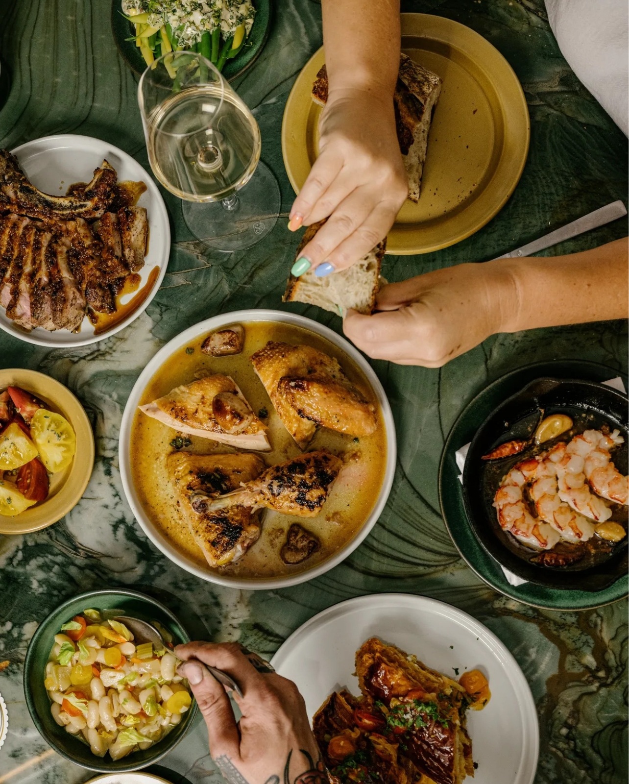 A tablescape at Claud European Restaurant