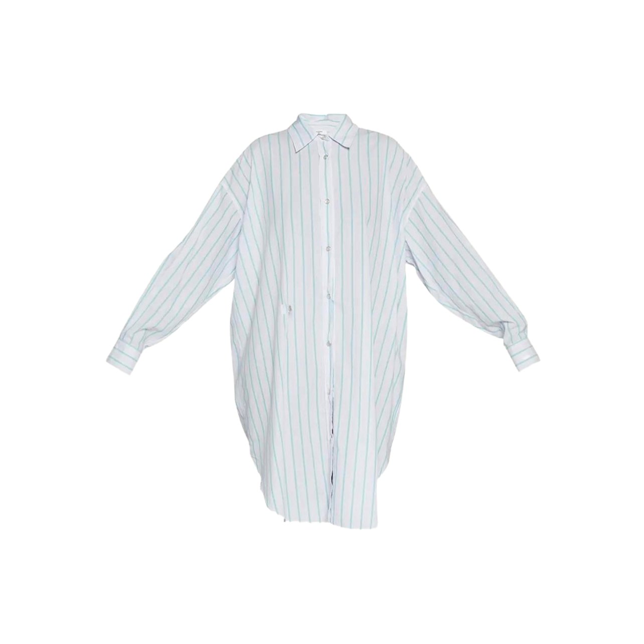 Seen button-front striped shirtdress.