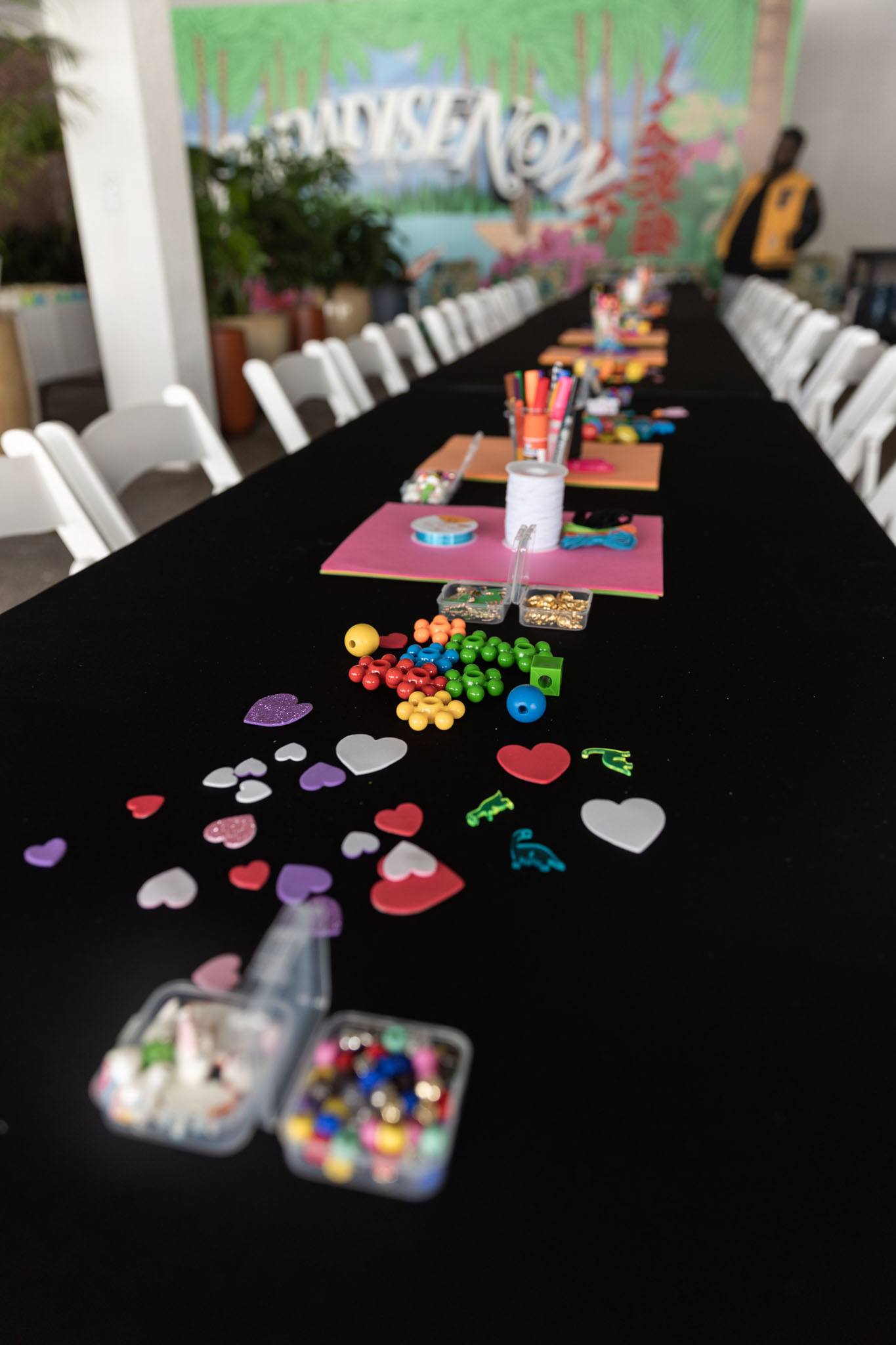 A variety of images showcasing the Bepoke Bal Harbour Children’s Art Classes. Images include guests in attendance, artists Lauren Shapiro and Morel Doucet, and children creating art.