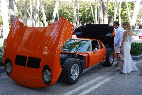 A variety of images showcasing the Collector’s Car Show hosted by Bal Harbour Shops during Bespoke Bal Harbour. Images include guests in attendance, rare and exotic cars showcased at the event, and watched from Richard Mille.