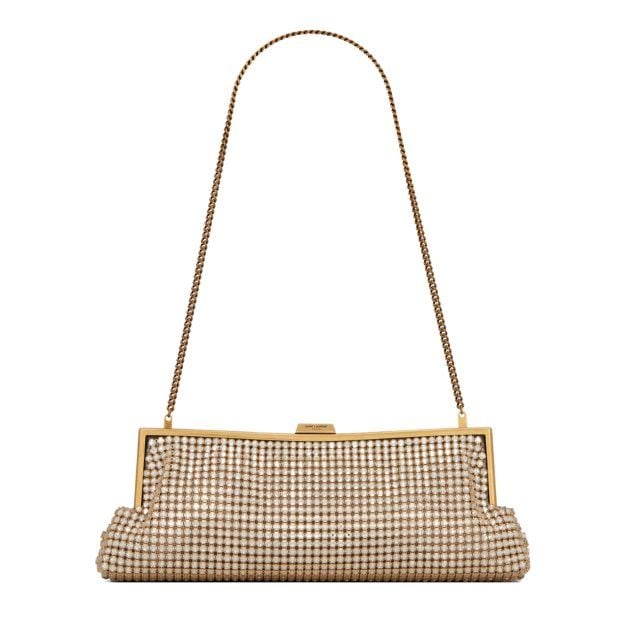 Saint Laurent crystal clutch with chain