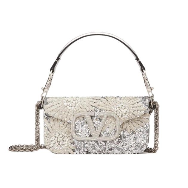 Small shoulder bag with floral embroidery